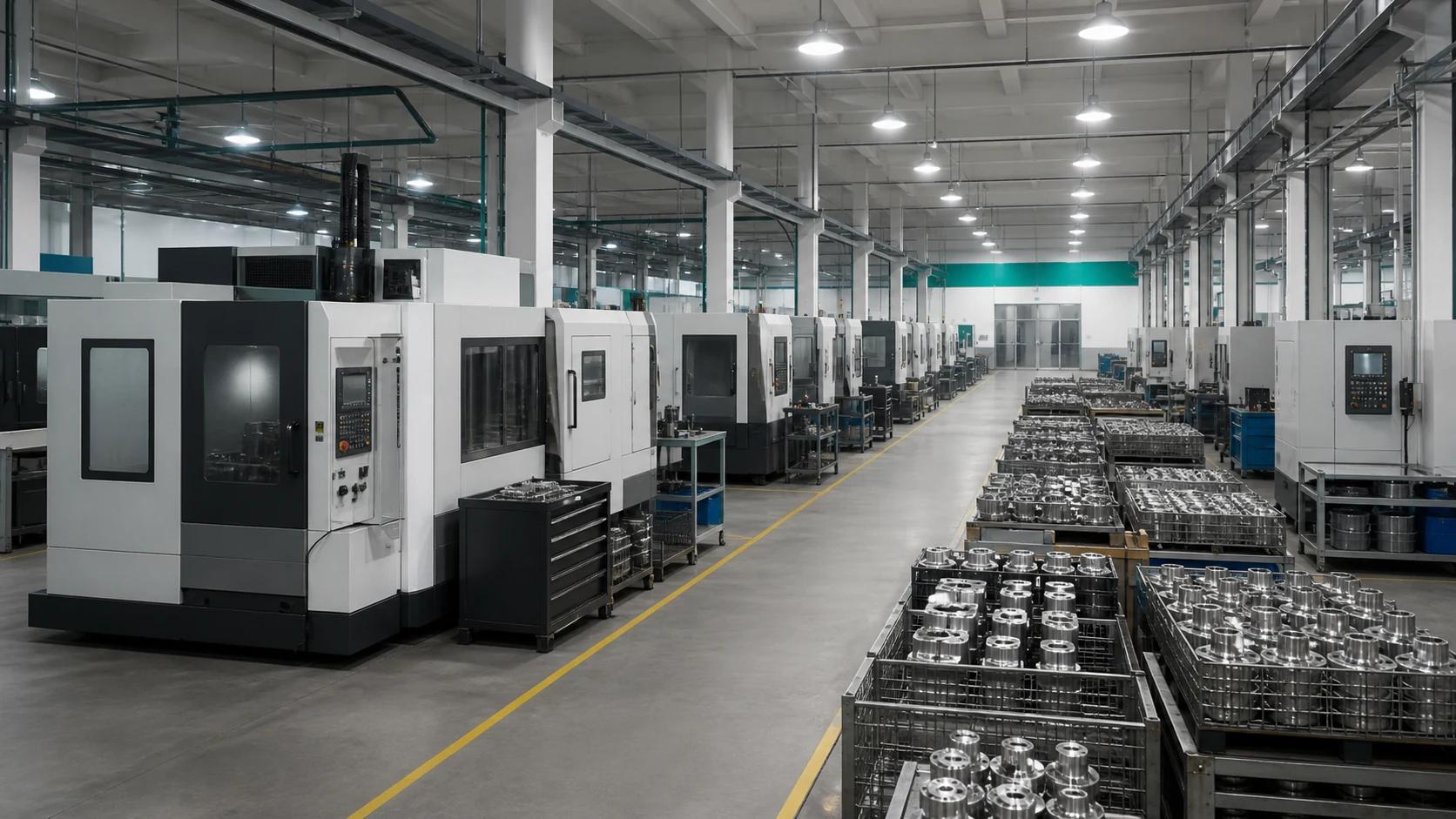 Precision machining factory floor available for supplier review