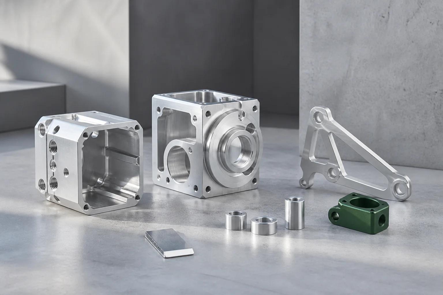 Aluminum alloys machined material examples