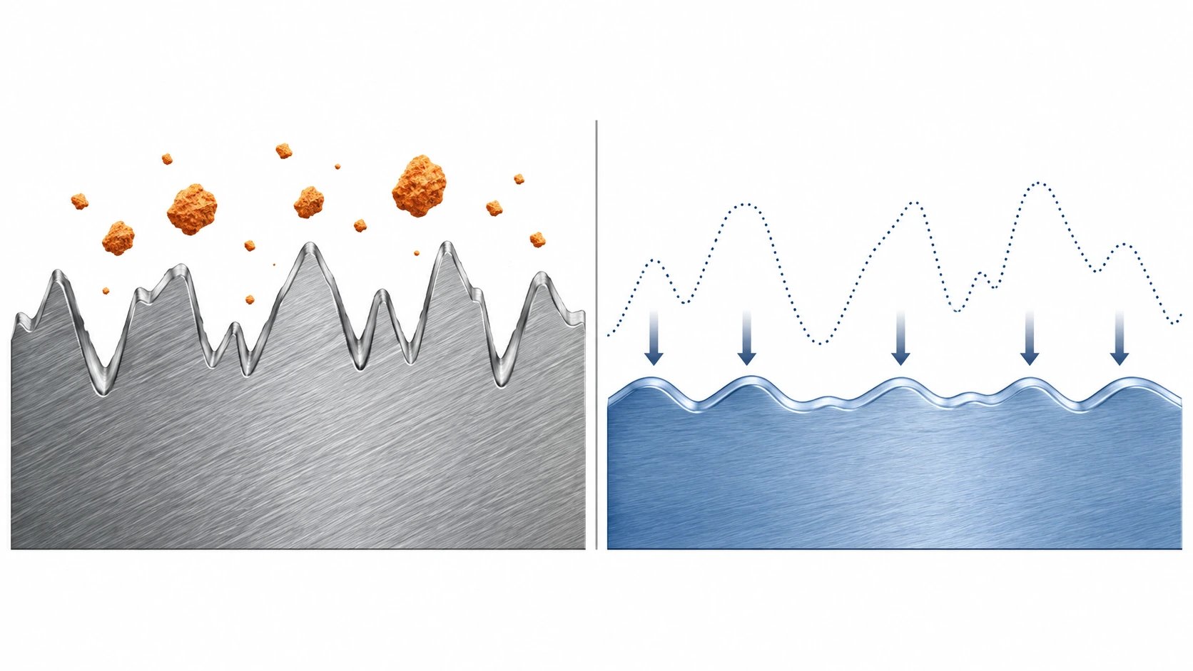 Conceptual distinction between surface contamination and material-removal smoothing