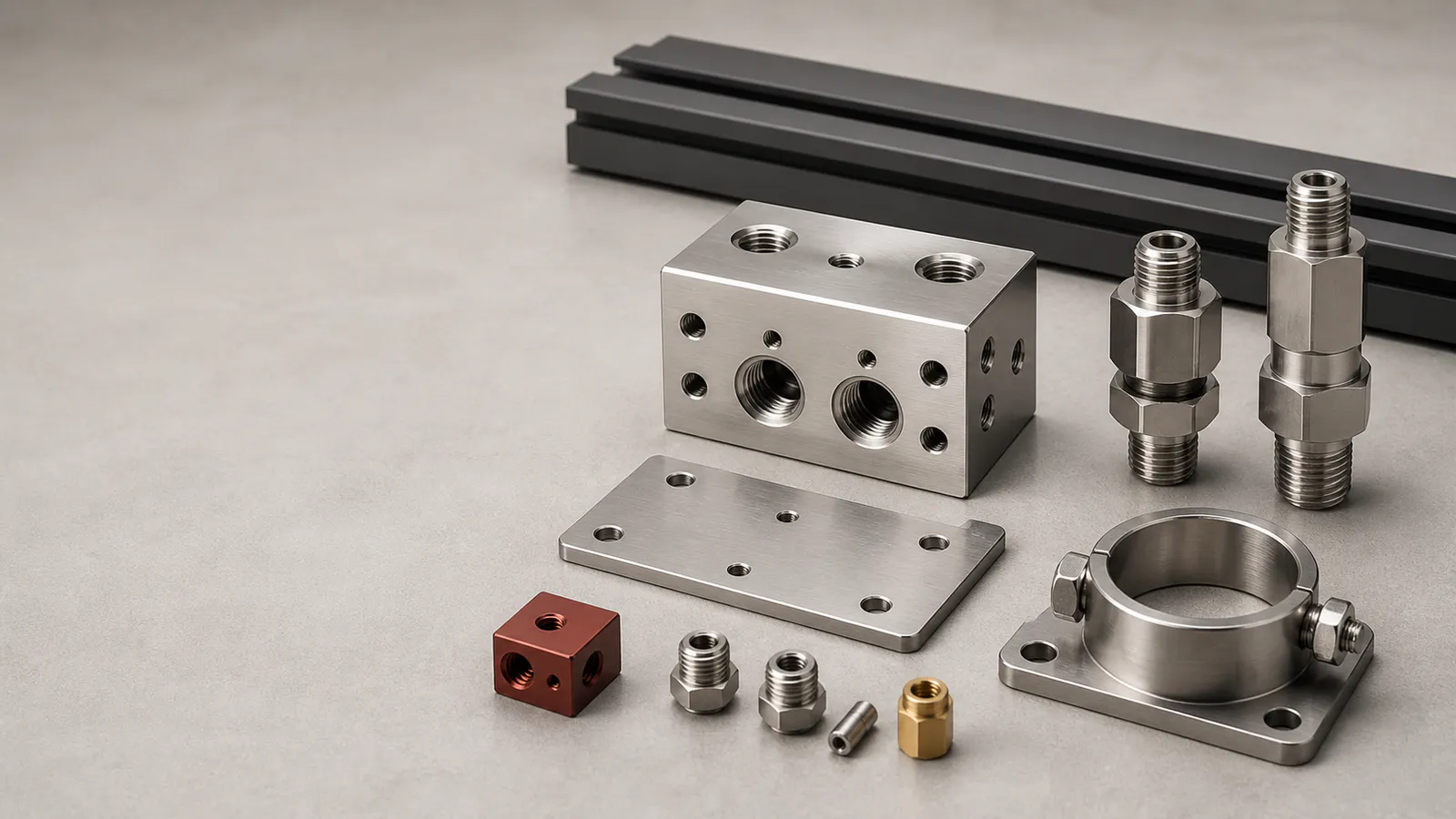 Custom CNC machined instrumentation manifold blocks, adapters, plates and mounting hardware